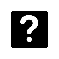 Question box silhouette icon. Vector.