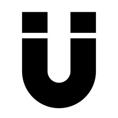 Magnet silhouette icon. u-shaped magnet. Vector.