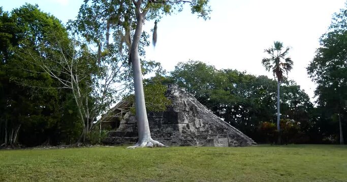 Temple of Las Vasijas ("the vessels") at Chacchoben, Mayan archeological site, Quintana Roo, Mexico.