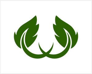 Stencil leaf icon isolated. Eco clipart. Laurel cartoon vector stock illustration. EPS 10