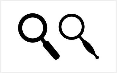 Doodle Magnifier, Loop. Magnifying glass Icon. Stencil Lupe. Vector stock illustration. EPS 10