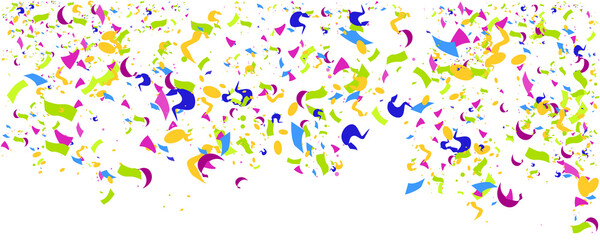 Confetti explosion without background. Vector image of colorful confetti.