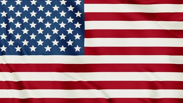 USA flag waving in the wind. United States of America flag video.
