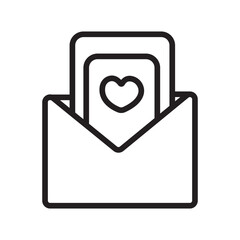 love letter icon outline