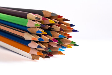 color pencils isolated on white background
