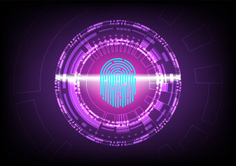 Fingerprint identification technology background. Security access system with fingerprint scanner. .