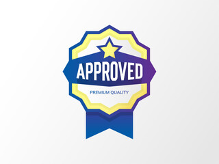 Approved Golden Badge sticker Design Premium Quality Editable Vector Template