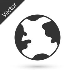 Grey Earth globe icon isolated on white background. World or Earth sign. Global internet symbol. Geometric shapes. Vector Illustration