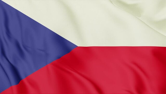 Czech flag waving in the wind. Czechia flag video.