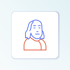 Line Benjamin Franklin icon isolated on white background. Colorful outline concept. Vector