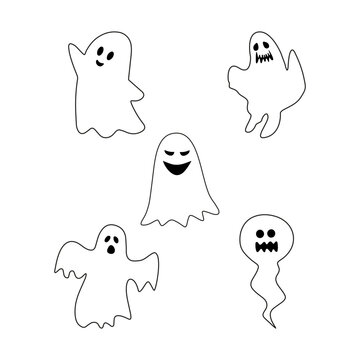 
Halloween Ghost Collection For Design Element 