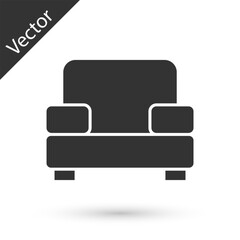 Grey Armchair icon isolated on white background. Vector