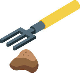 Flower fork icon isometric vector. Delivery gift. Present decoration