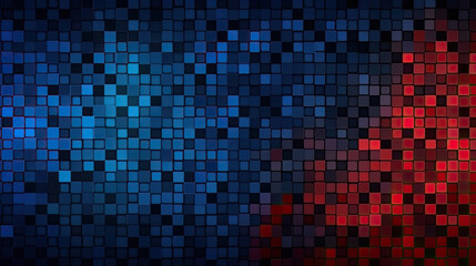 Dark Blue Red pattern in square style Abstact background with Generative AI Technology