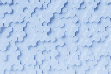 3d illustration of a blue honeycomb monochrome honeycomb for honey