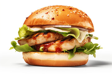 Grilled chicken sandwich with a side salad