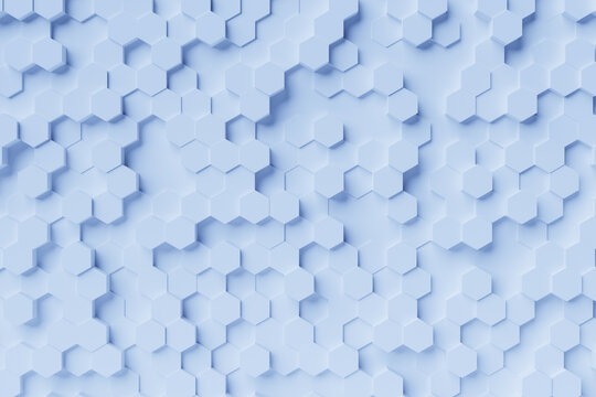3d illustration of a blue honeycomb monochrome honeycomb for honey © Виталий Сова