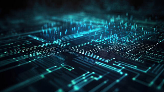 Programming code abstract technology background of software developer with Generative AI Technology