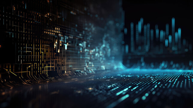 Programming code abstract technology background of software developer with Generative AI Technology