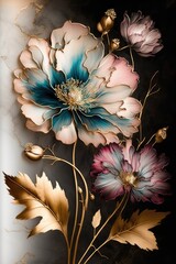 Beautiful abstract floral background, made with generative ai