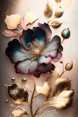 Beautiful abstract floral background, made with generative ai