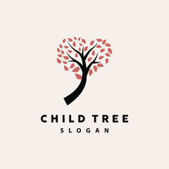 Plakat Tree Logo, Life Balance Education Vector, Luxurious Elegant Simple Tree Design, Playground Illustration Icon