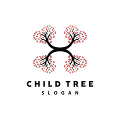 Obraz premium Tree Logo, Life Balance Education Vector, Luxurious Elegant Simple Tree Design, Playground Illustration Icon