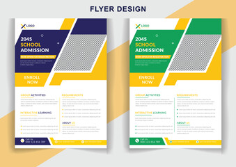 School admission education flyer and poster design template