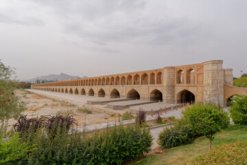View of the Khaju Bridge (Khajoo Bridge), Isfahan, Iran