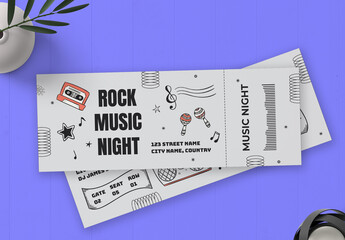 Music Night Party Ticket Design Layout