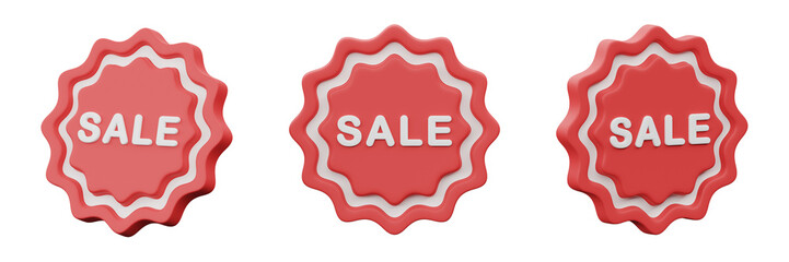 3d illustration sale tag icon for marketing campaign creative user interface web design symbol