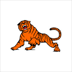 orange tiger vector can be used as graphic design
