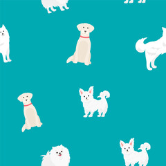 Dog pattern Geometric style seamless pattern