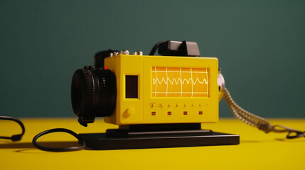 Heart monitor measuring vital signs, medical technology. Generative AI.