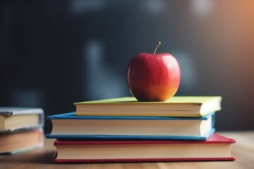 Apple on books. Generate Ai