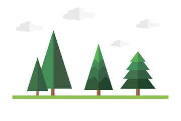 Flat forest Stock Vector