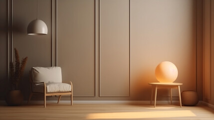 Stylish living room interior with comfortable sofa, Idea for home decor. Generative AI.