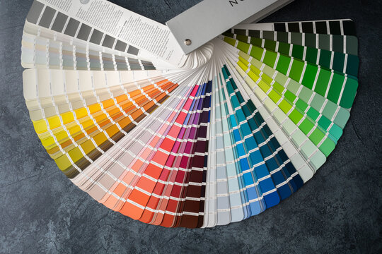 Tikkurila NCS Index color palette. Natural Color System model. Guide catalog with colour swatches for architect or interior designer, choosing paint colors on April 24, 2023 in Krakow, Poland.