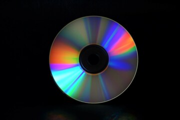 CD DVD music film gaming software data disc with black background