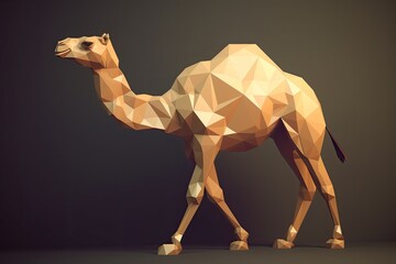 Camel in the desert. Generative AI.