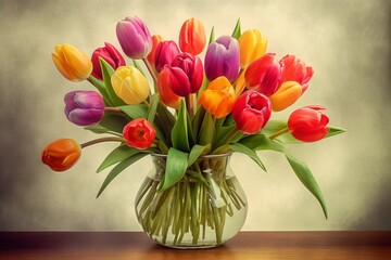 Tulip bouquet. Generate Ai