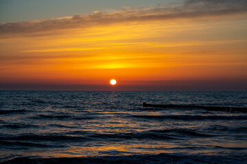 sunset over the baltic sea