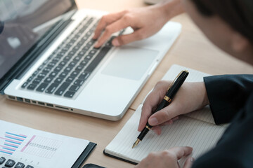 Fototapeta premium Business People Meeting Design Ideas professional investor working new start up project. Concept. business planning in office