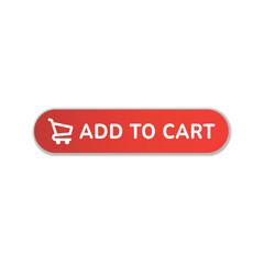 Add to cart button with shopping cart. Vector shadow effect icon.
