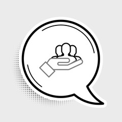 Line Project team base icon isolated on grey background. Business analysis and planning, consulting, team work, project management. Colorful outline concept. Vector