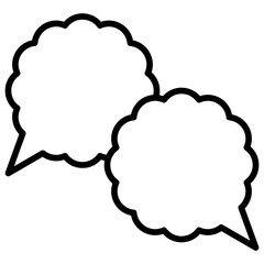 Speech balloons icon, line style vector illustration