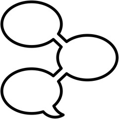 Speech balloons icon, line style vector illustration