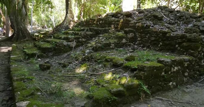 Closeup of the Mayan ruins at Chacchoben, Mayan archeological site, Quintana Roo, Mexico.