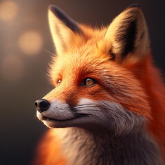 Obraz premium realistic fox portrait Generative AI
