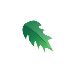 Concept Winter Christmas botany branch with leaf. The illustration is a flat, vector design concept of a winter leaf depicted in a cartoon style. Vector illustration.